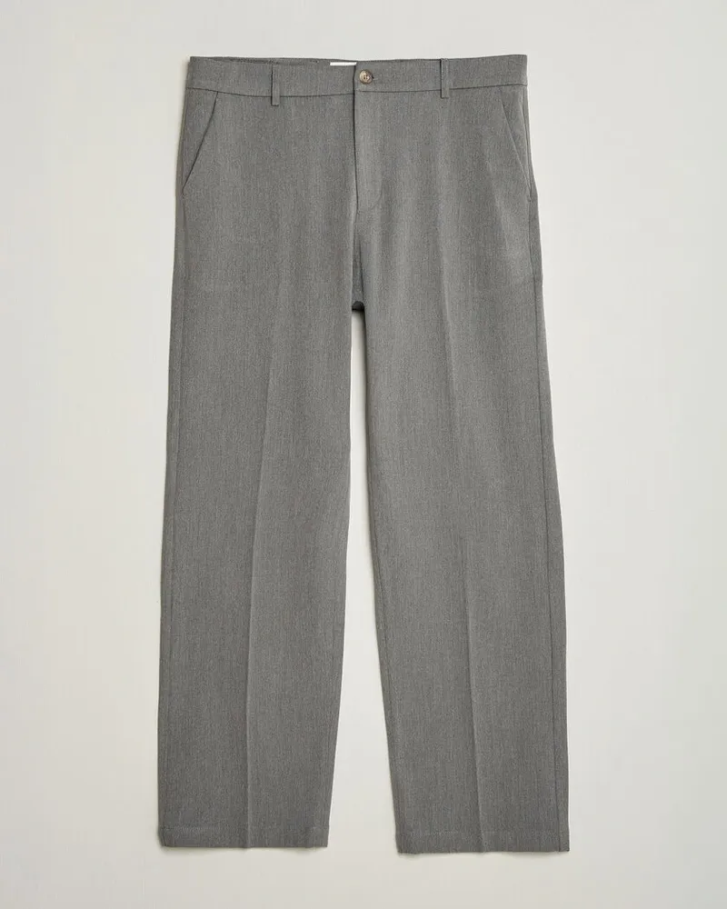 LES DEUX Como Solid Slack Pants Grey Melange Grau
