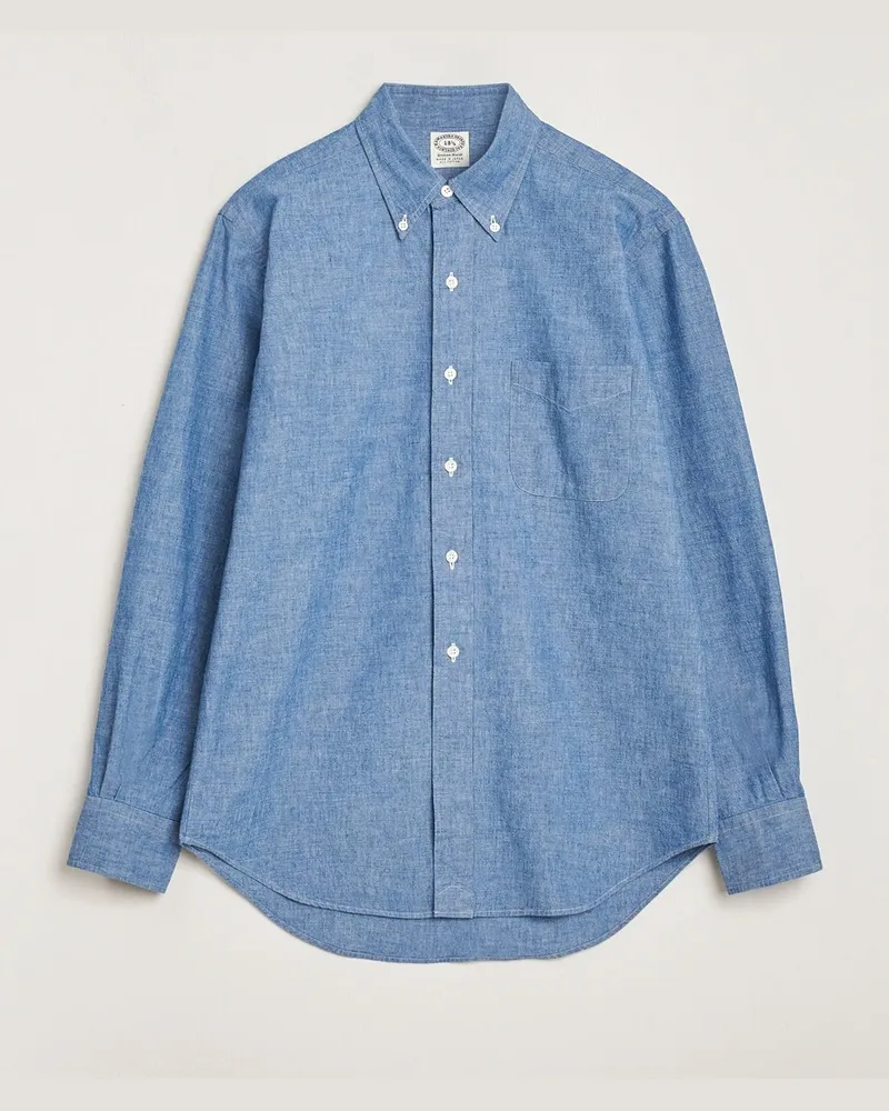 Kamakura Shirts Vintage Ivy Chambray Button Down Shirt Blue Blau