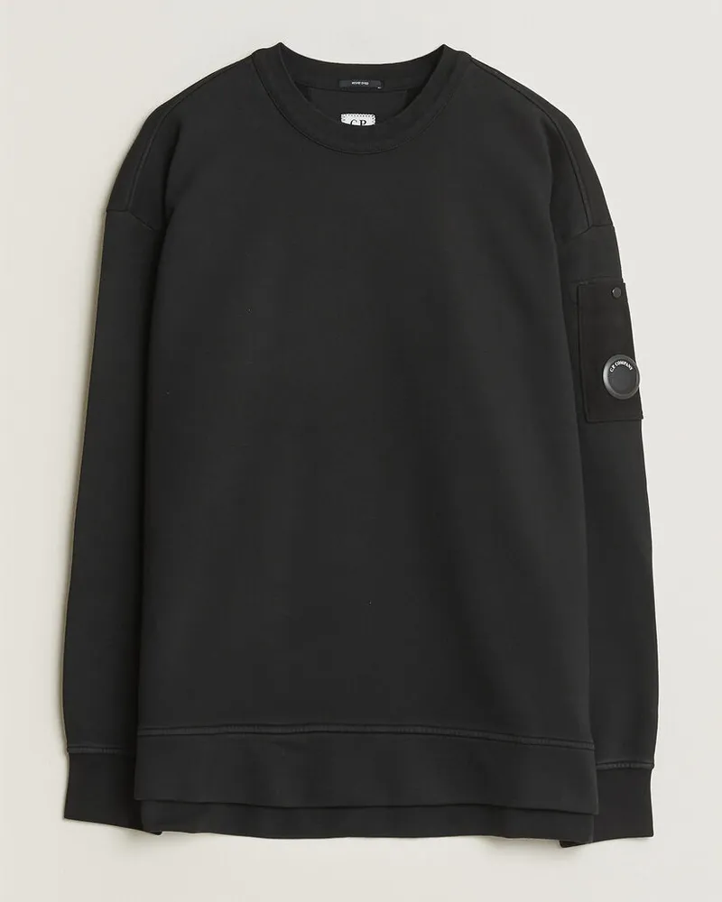 C.P. Company Brushed Emerized Fleece Lens Sweatshirt Black Schwarz