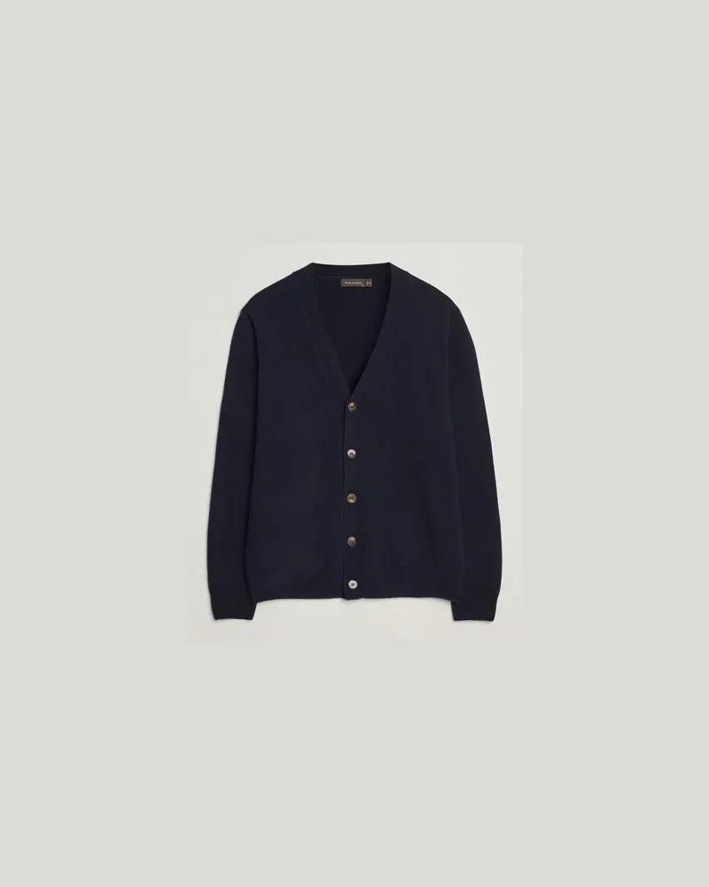 Oscar Jacobson Eduardo Wool Cardigan Navy Blau