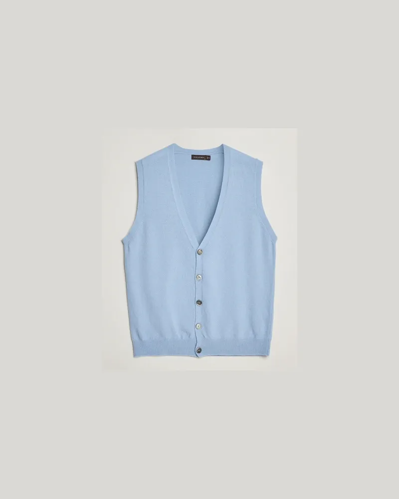 Oscar Jacobson Guiseppe Buttoned Vest Light Blue Blau