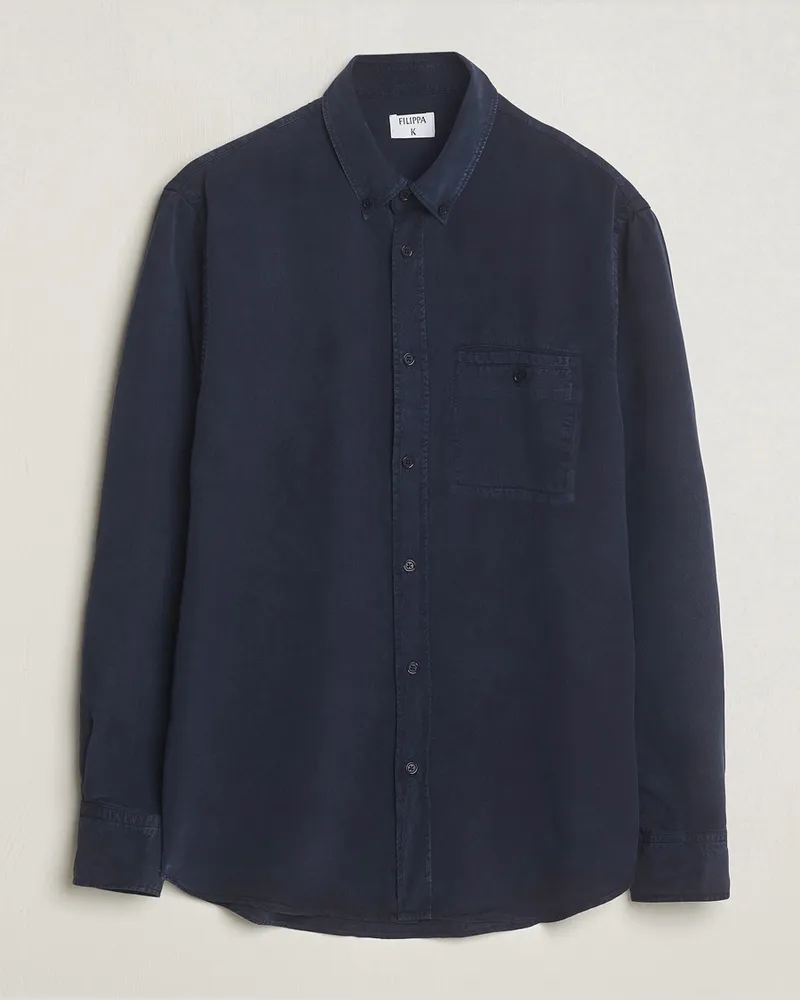 Filippa K Zachary Lyocell Shirt Navy Blau