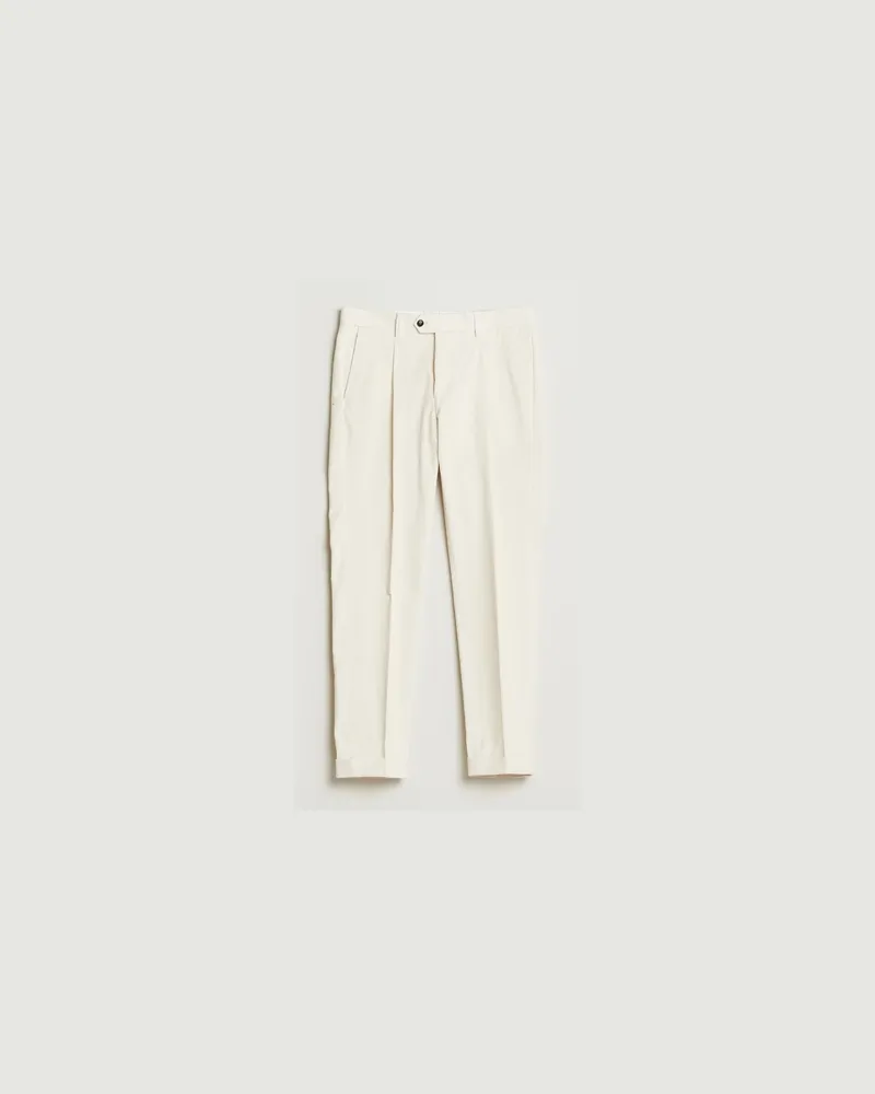 Tiger of Sweden Tenuta Pleated Corduroy Trousers Light Ivory Weiß