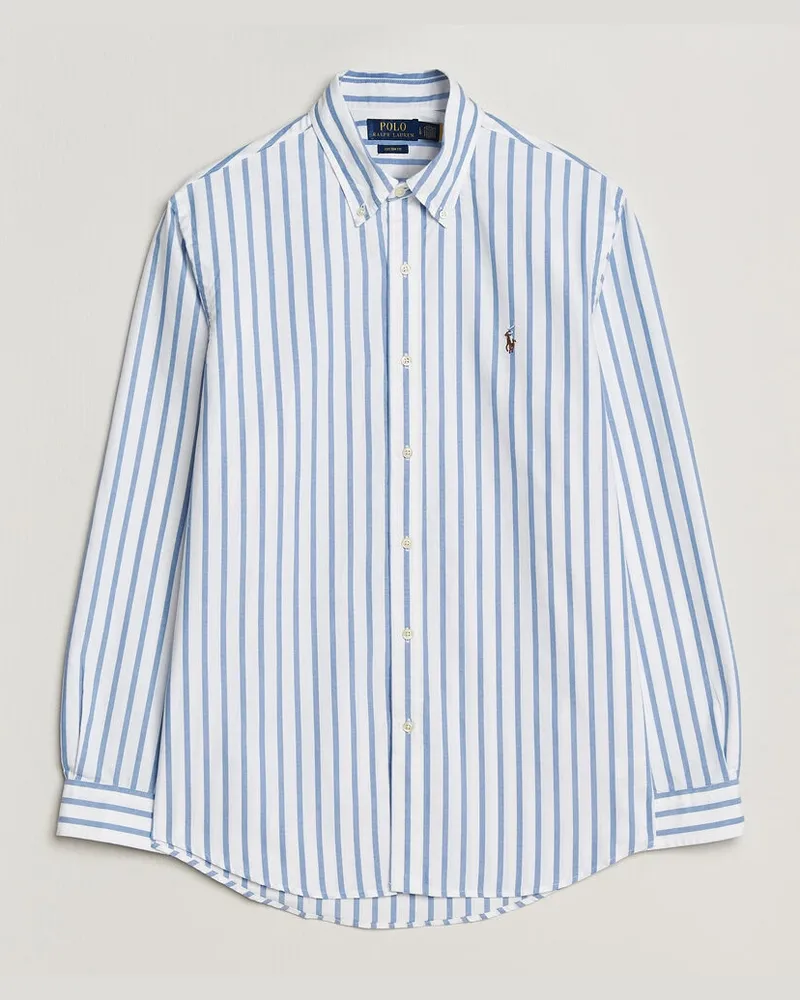 Ralph Lauren Custom Fit Striped Oxford Shirt Blue Blau