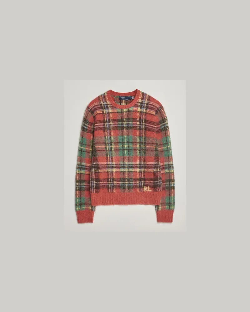 Ralph Lauren Checked Wool Sweater Red Combo Rot