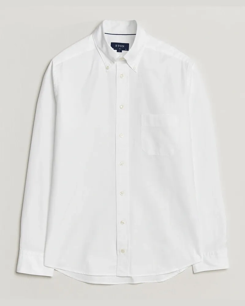 Eton Slim Fit Royal Oxford Button Down White Weiß