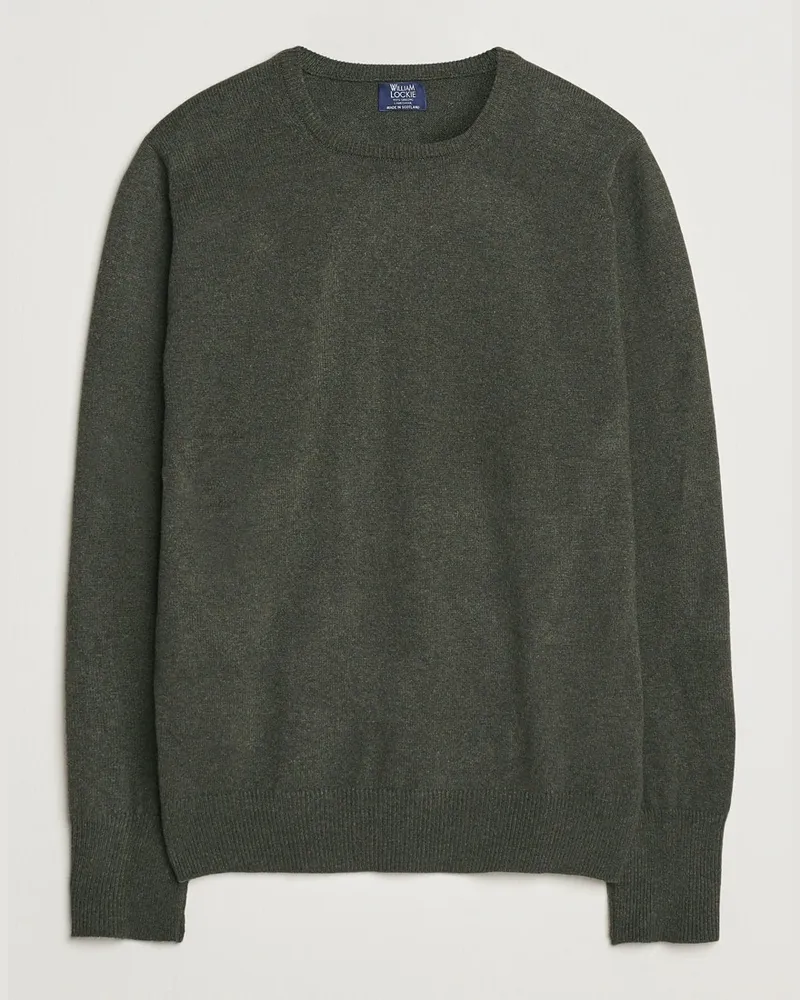 William Lockie Rob Lambswool Crewneck Seaweed Grün