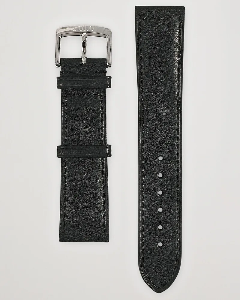 Ralph Lauren Sporting Leather Strap Black Schwarz
