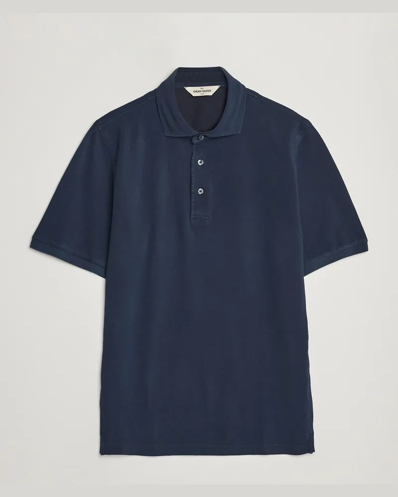 Gran Sasso Washed Polo Navy Blau