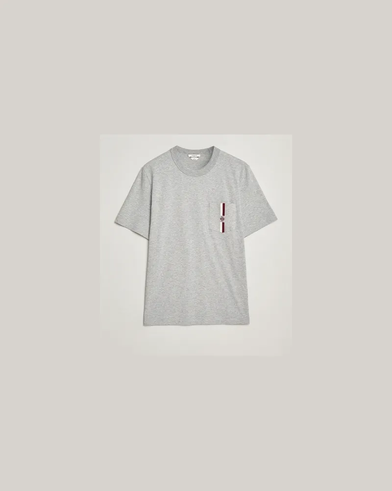 Jacob Cohën Cotton Stripe Logo Pocket T-Shirt Light Grey Grau