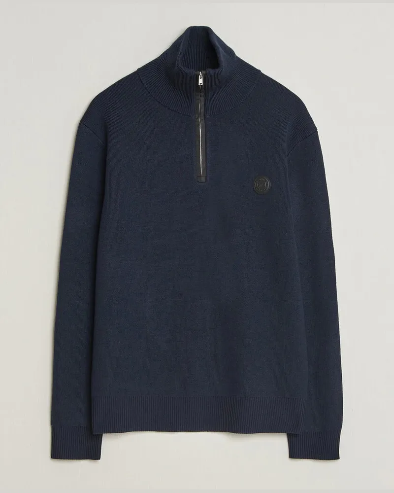 Tiger of Sweden Hamish Wool Heavy Knitted Half Zip Night Grape Blau