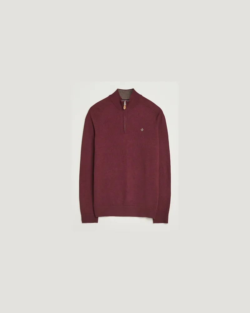 Morris John Merino Half Zip Wine Red Rot