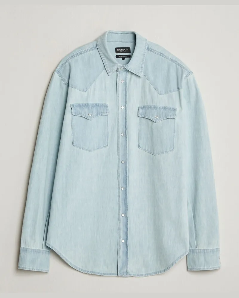 Dondup Regular Fit Denim Shirt Light Blue Blau