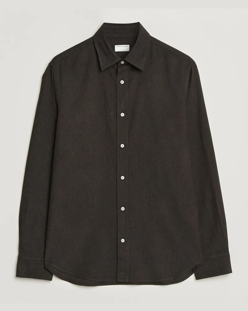 Tiger of Sweden Bjorn Brushed Cotton Shirt Espresso Braun