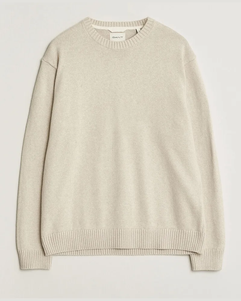 Gant Cotton/Cashmere Knitted Sweater Seed Melange Beige