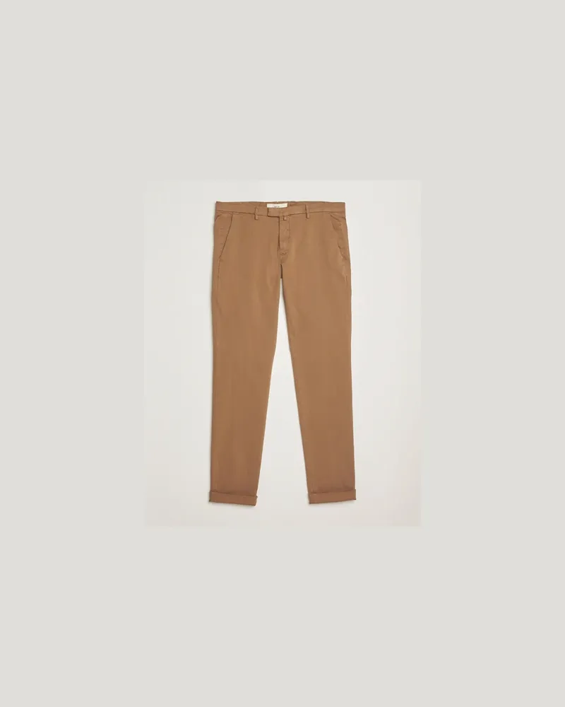 Briglia 1949 Slim Fit Cotton Stretch Chino Mid Brown Braun