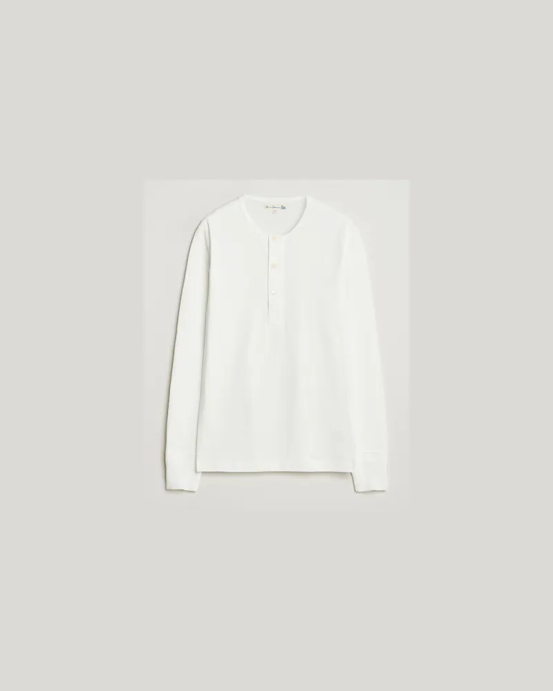 Merz b. Schwanen Classic Fit Sturdy Organic Cotton Henley White Weiß
