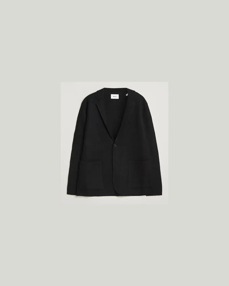 NN 07 Lucas Boiled Wool Blazer Black Schwarz