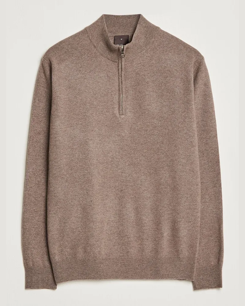 Oscar Jacobson Patton Wool Half-Zip Beige Beige