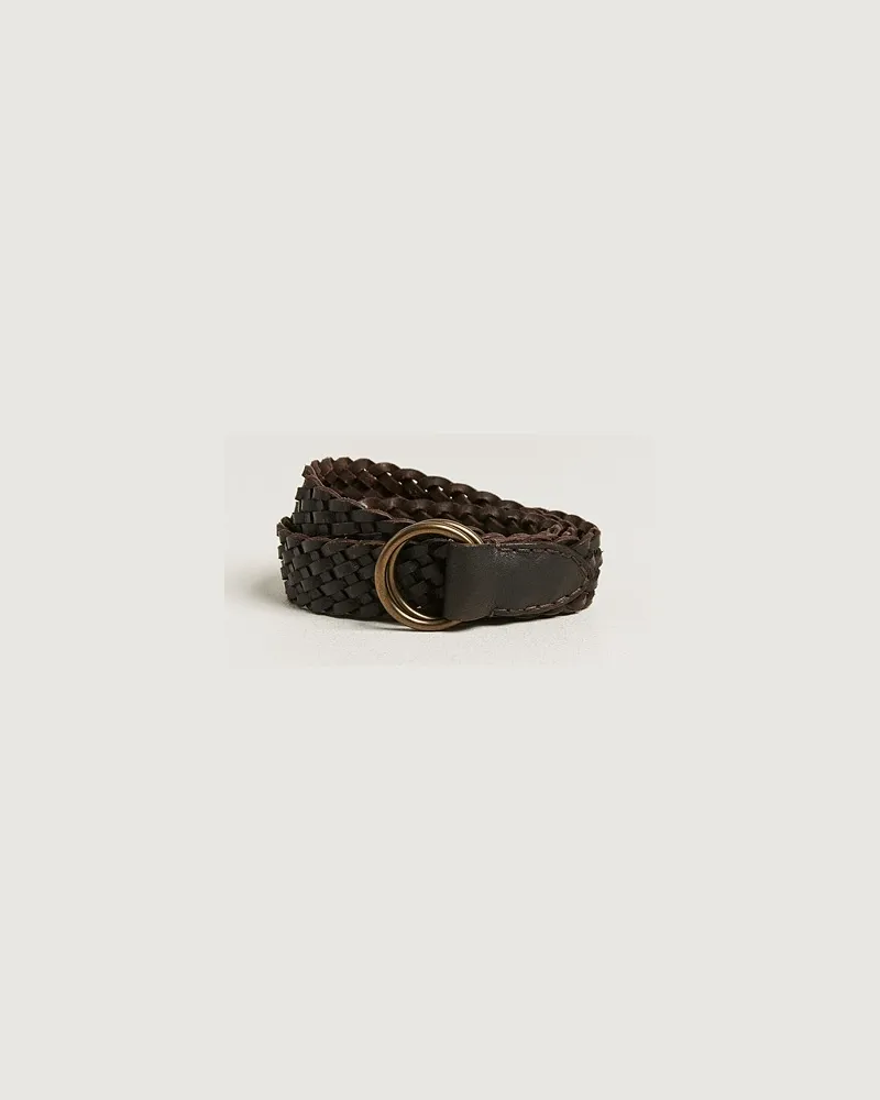 RRL Braided Belt Dark Brown Braun
