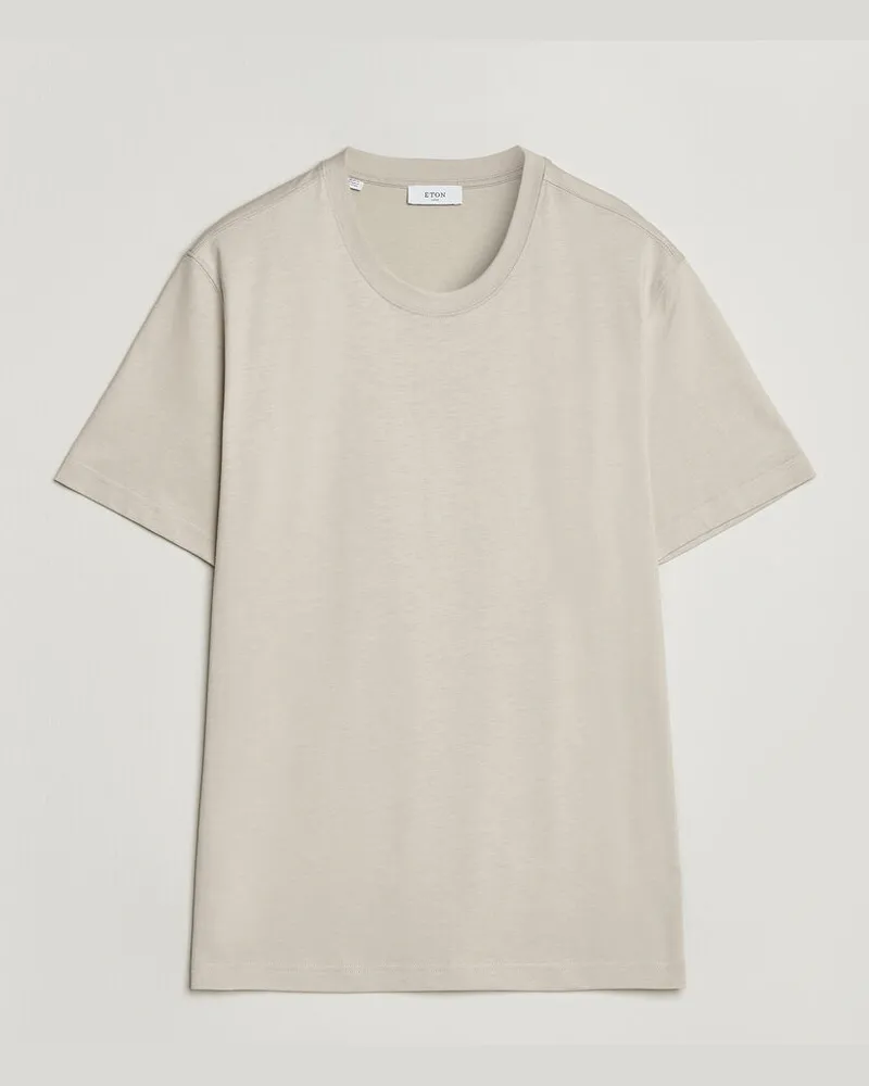 Eton Supima Cotton Crew Neck T-Shirt Beige Beige