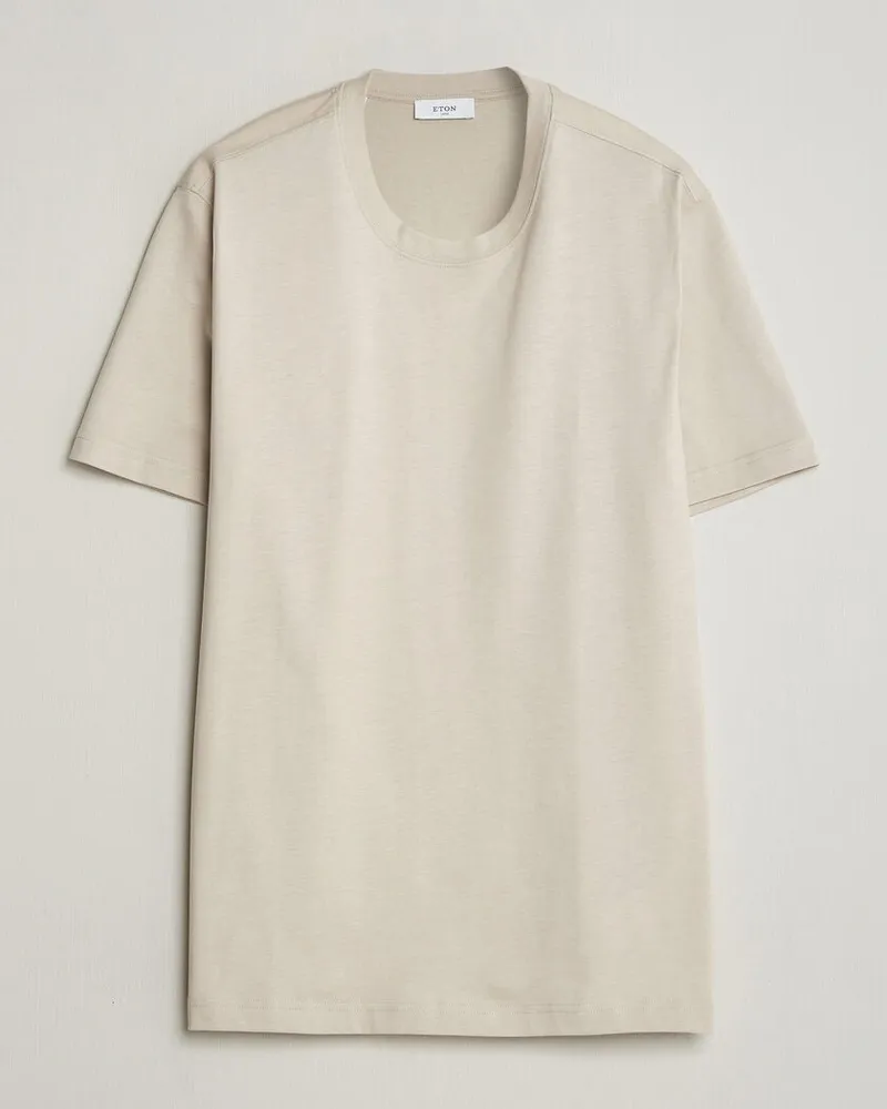 Eton Supima Cotton Crew Neck T-Shirt Beige Beige
