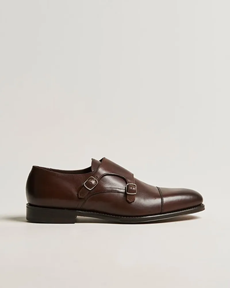 Loake 1880 Cannon Monkstrap Dark Brown Burnished Calf Braun