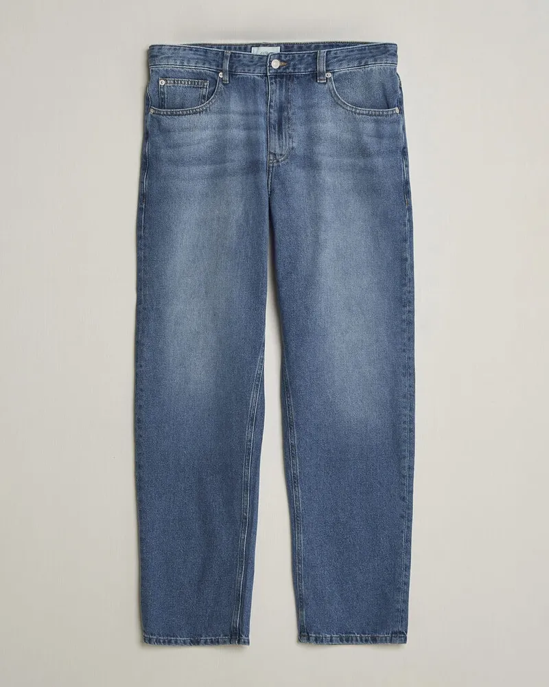 LES DEUX Ryder Washed Jeans Medium Indigo Blue Blau