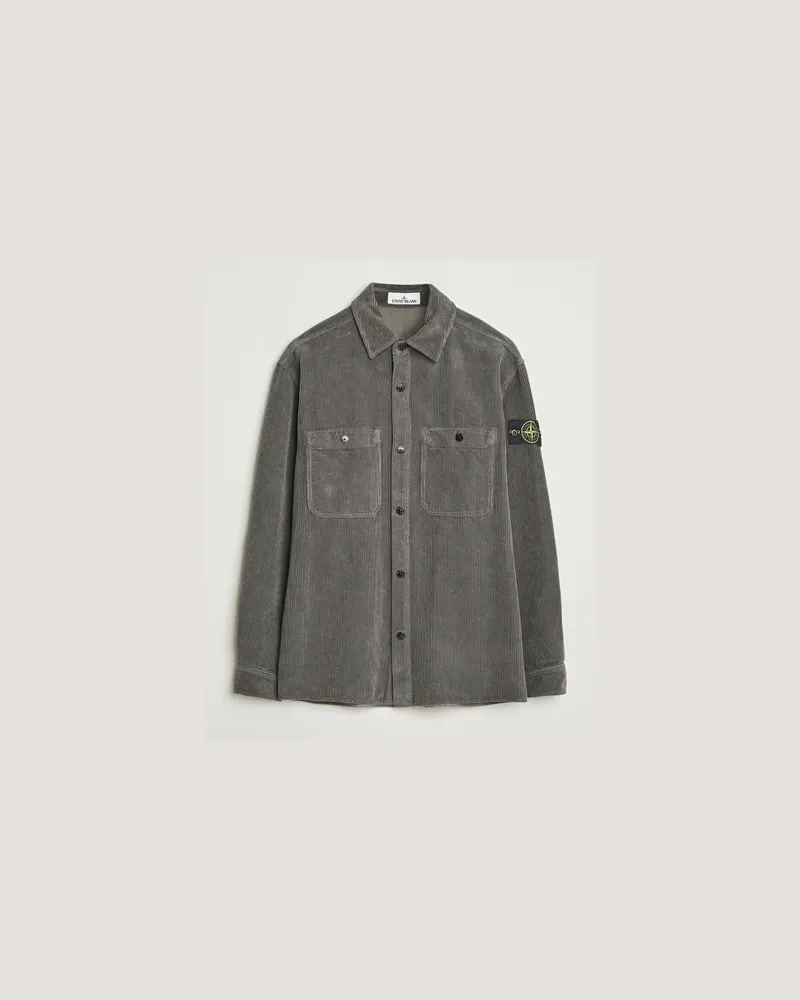 Stone Island Organic Cotton Cord Overshirt Grey Grau