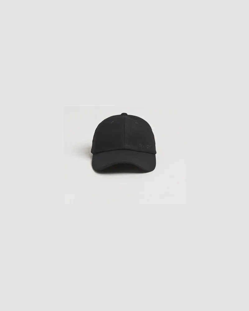 NN 07 Boiled Wool Cap Black Schwarz