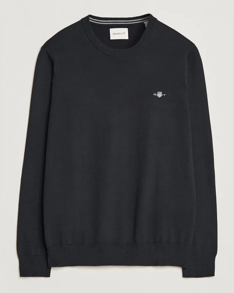 Gant Classic Cotton Crew Neck Black Schwarz