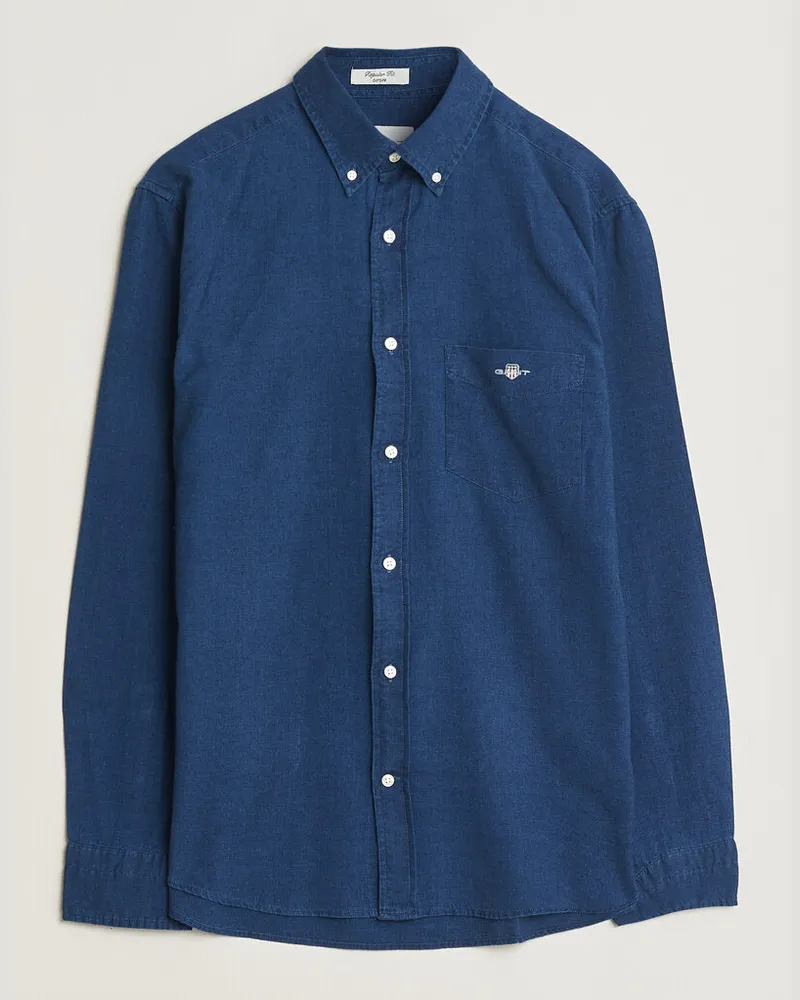Gant Regular Fit Indigo Oxford Shirt Dark Blue Blau