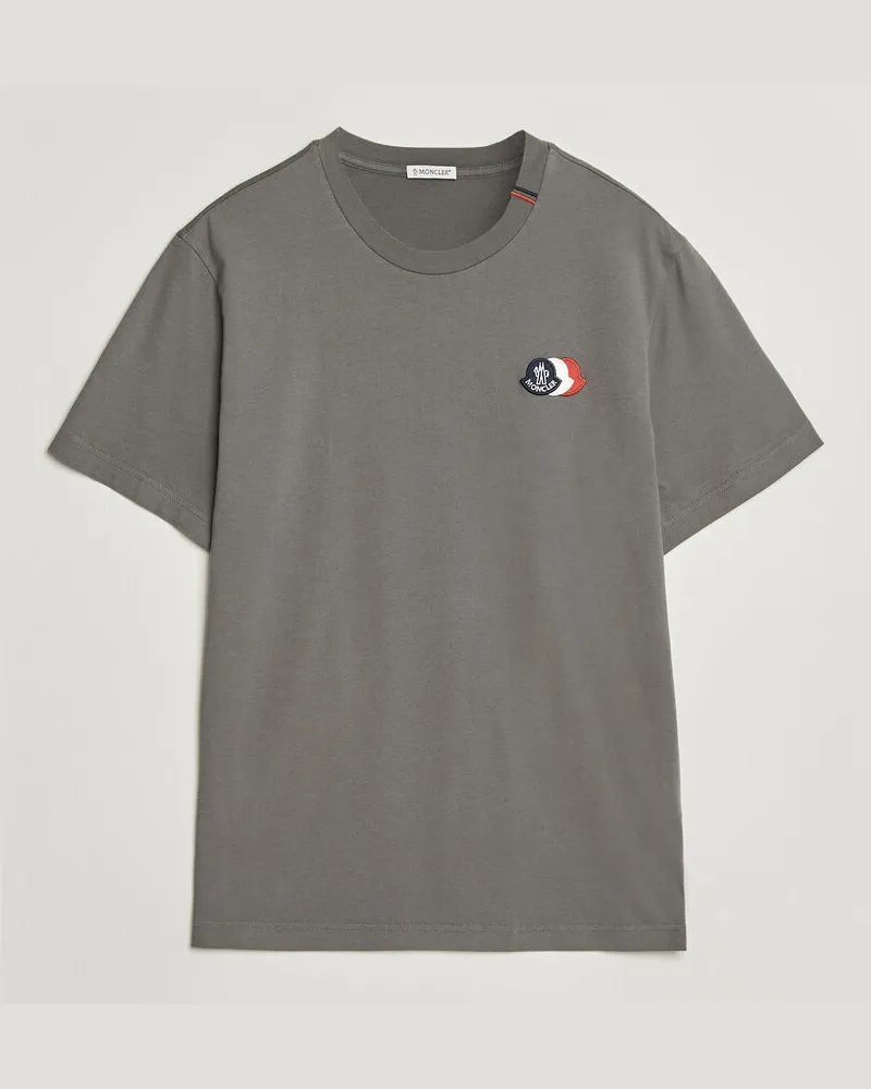 Moncler Tricolore Logo T-Shirt Grey Grau