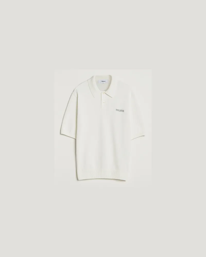Palmes Cotton Knit Polo Off White Weiß