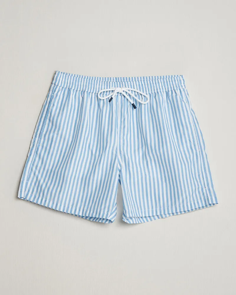 Fedeli Madeira Swim Trunk Wide Blue Stripes Blau