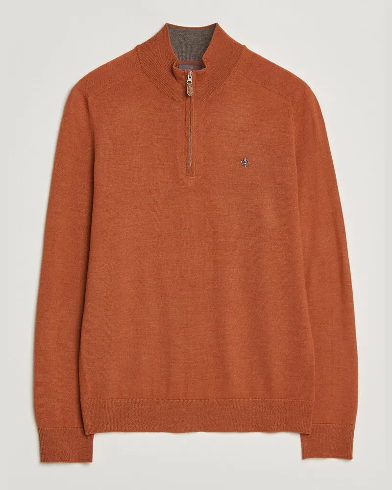 Morris John Merino Half Zip Orange Orange