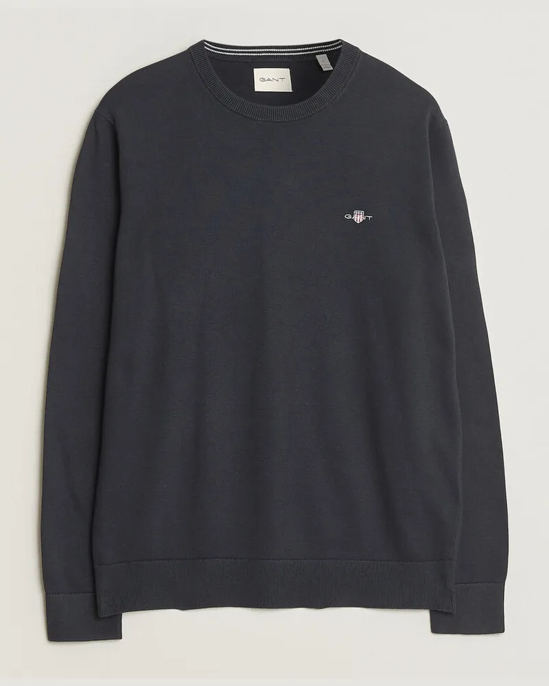 Gant Classic Cotton Crew Neck Black Schwarz