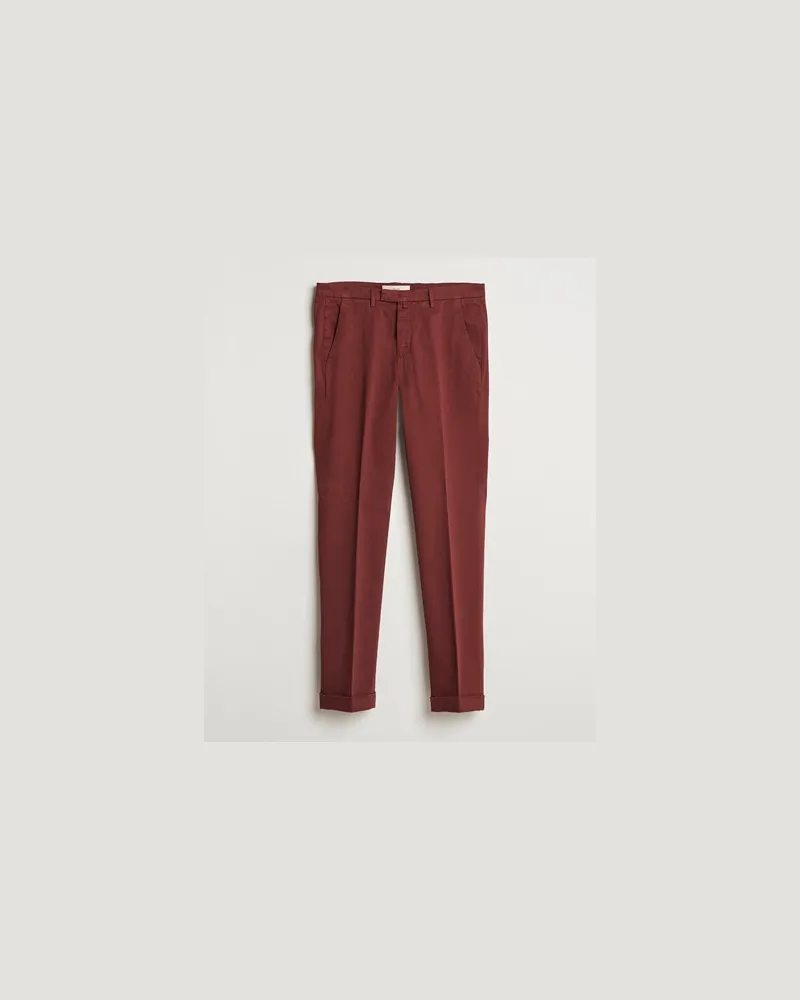 Briglia 1949 Slim Fit Baumwoll Stretch Chino Wine Rot