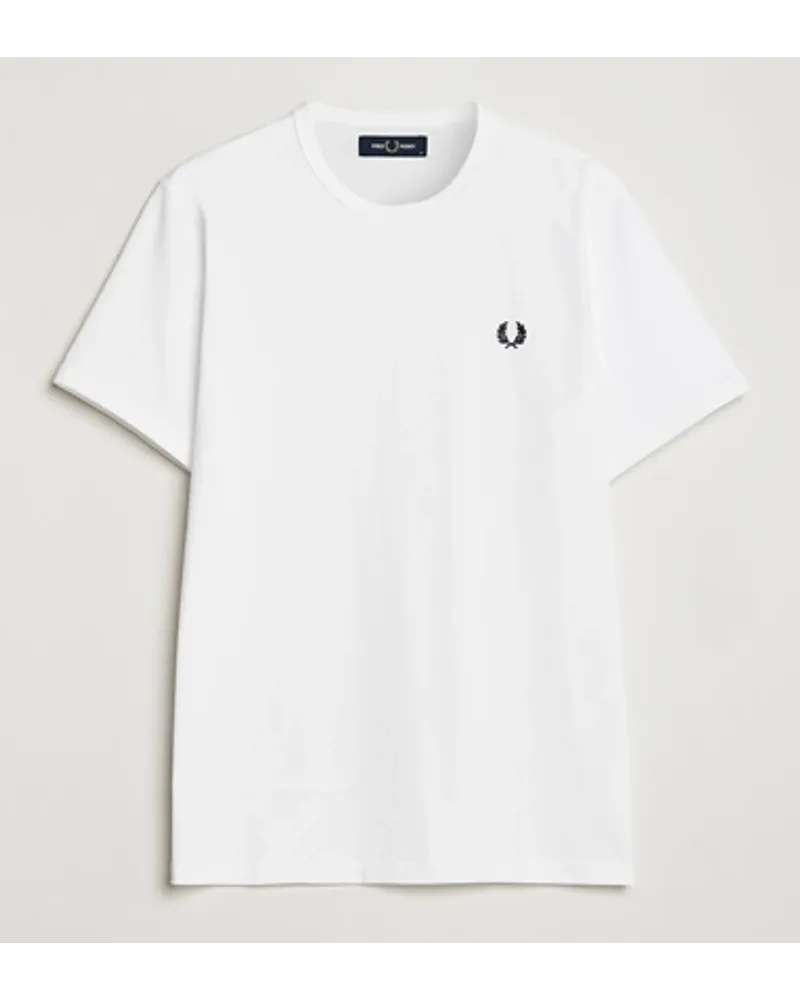 Fred Perry Ringer Rundhals Tshirt White Weiß