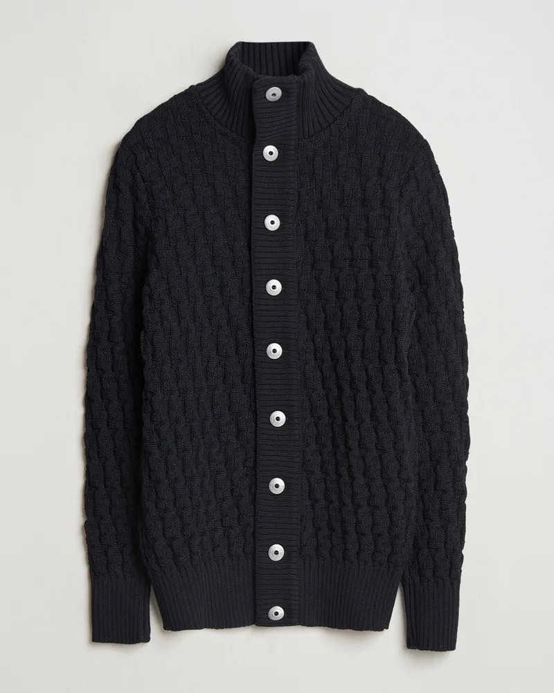 S.N.S Herning Stark Wool Cable Cardigan Navy Blau