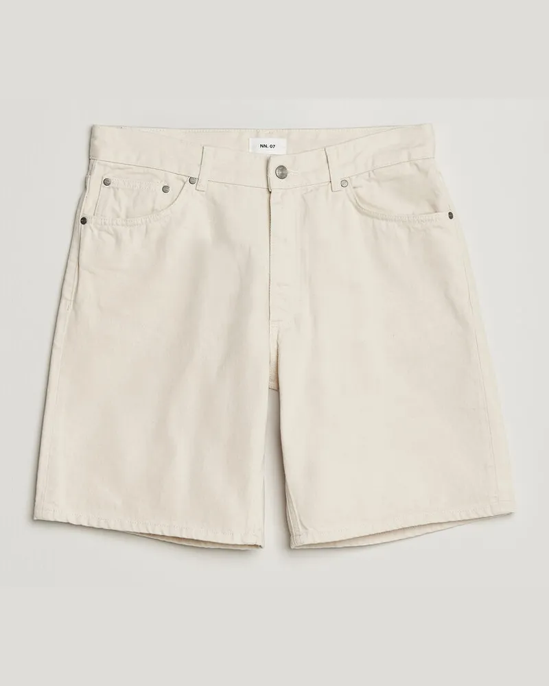 NN 07 Otis Denim Shorts Ecru Weiß