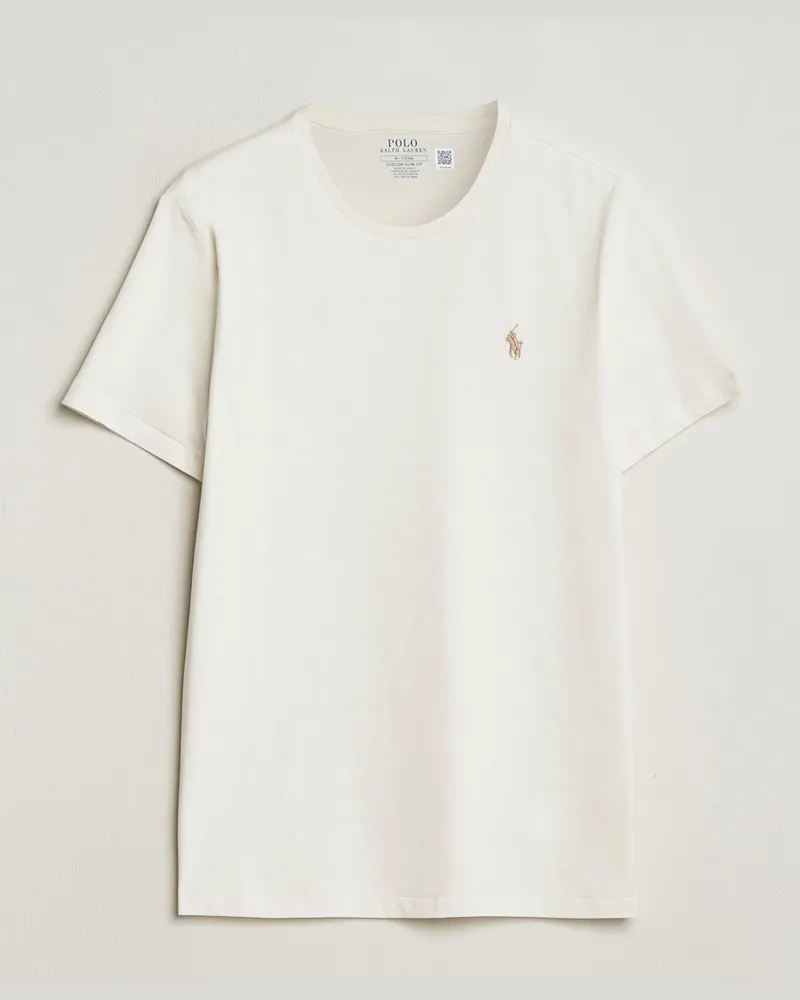Ralph Lauren Crew Neck T-Shirt Parchment Cream Weiß