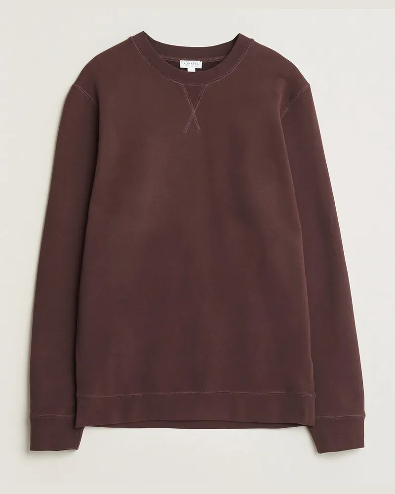 Sunspel Loopback Sweatshirt Dark Brown Braun