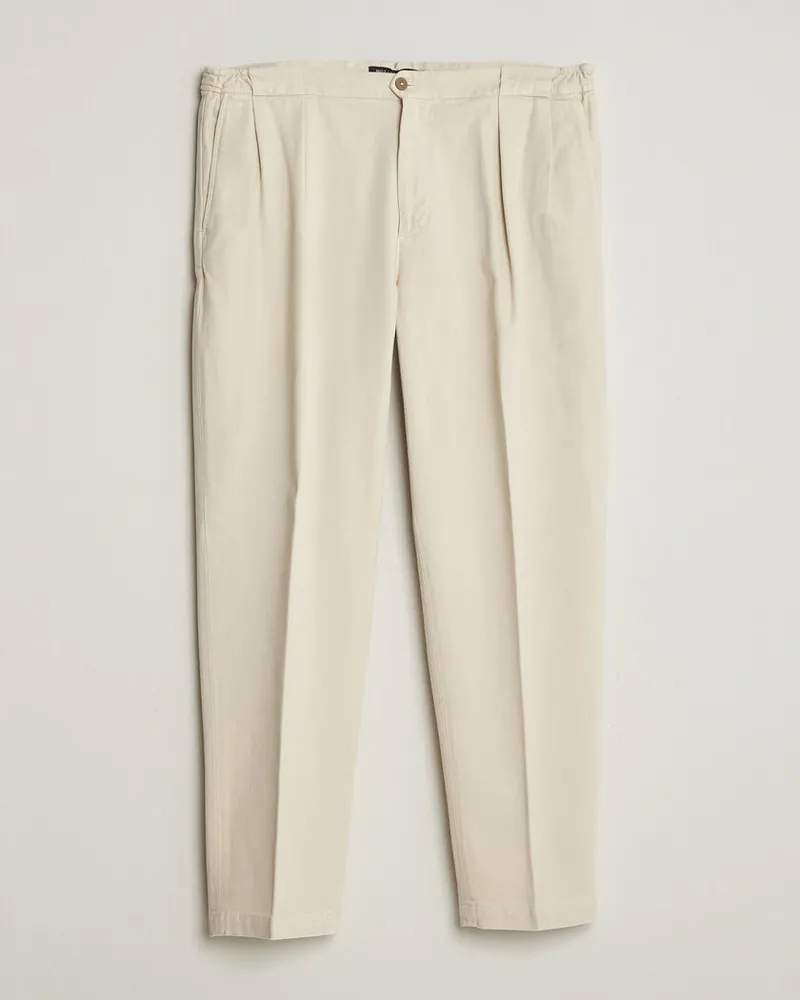 Briglia 1949 Portobello Loose Fit Cotton Trousers Ecru Weiß