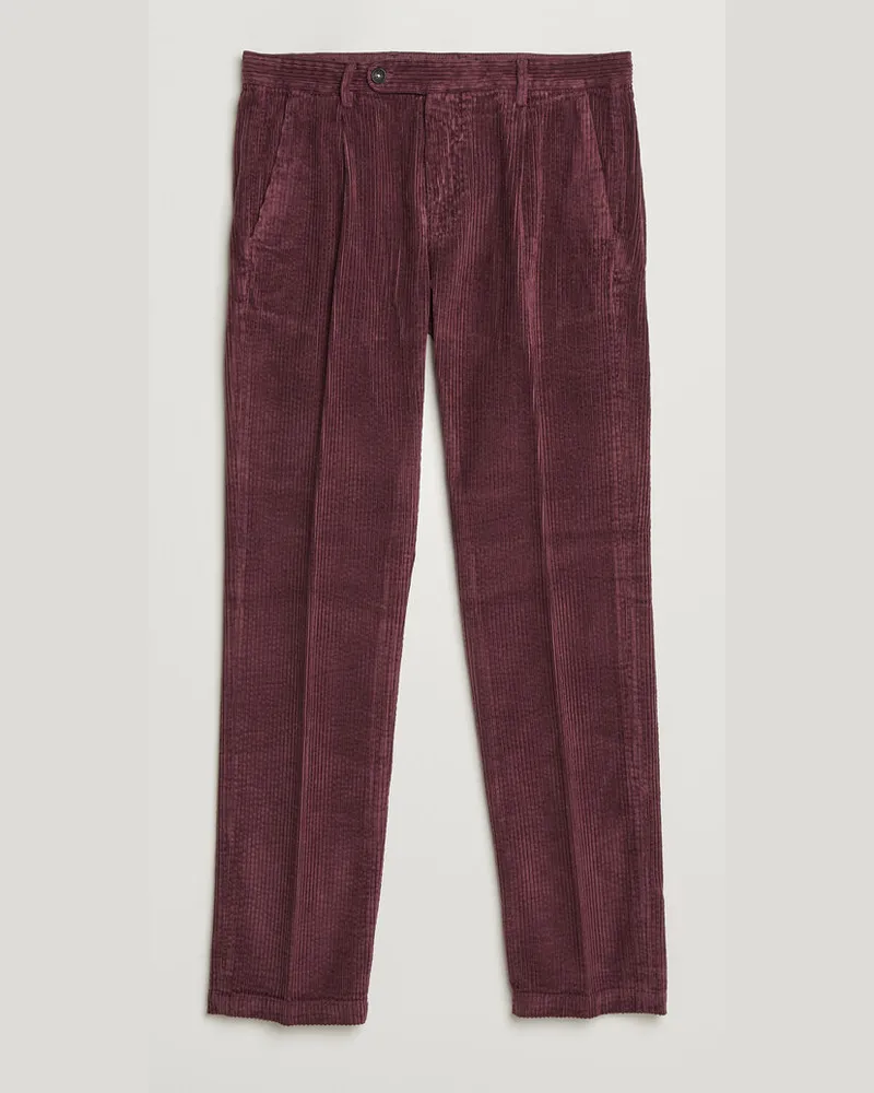 Massimo Alba Ionio Pleated Corduroy Pants Rose Brown Rot