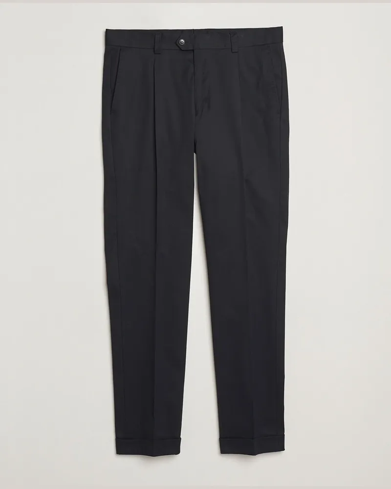 Tiger of Sweden Tenuta Pleated Cotton Trousers Black Schwarz