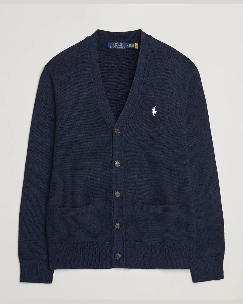 Ralph Lauren Cotton Cardigan Hunter Navy Blau