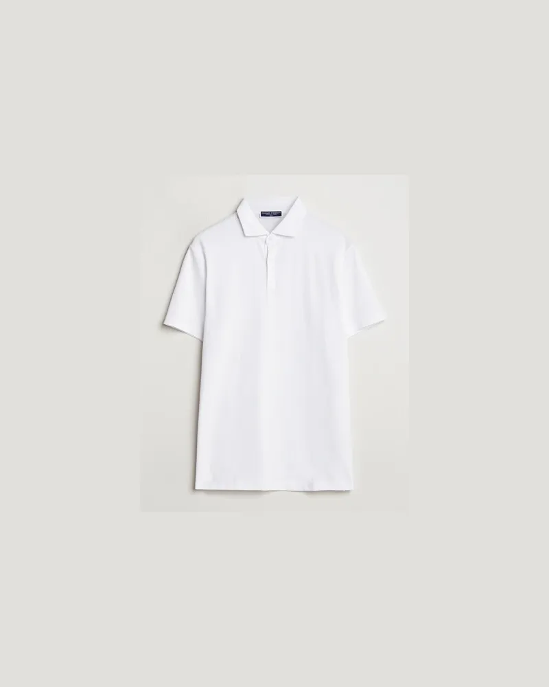 Charles Tyrwhitt Short Sleeve Cotton Pique Polo White Weiß