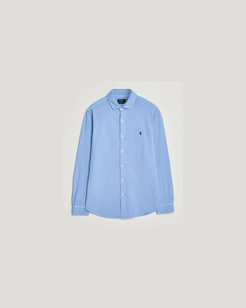 Ralph Lauren Featherweight Knitted Shirt Canvas Blue Blau