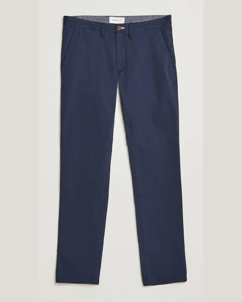 Gant Slim Fit Twill Chino Marine Blau